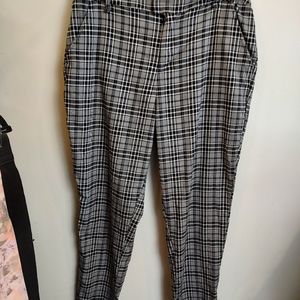 Hot Topic Women's Plaid Pants Plus Size 2XL Black White Academia